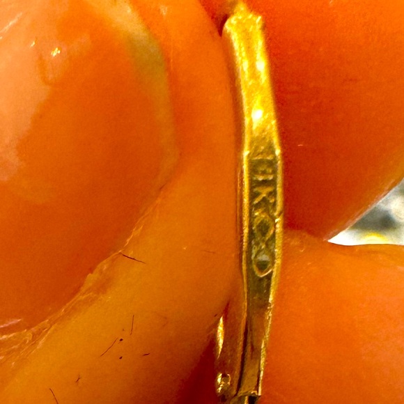 14K Solid Real Gold NATURAL Ruby & Diamond long dangle earrings sparkly! - Picture 7 of 12